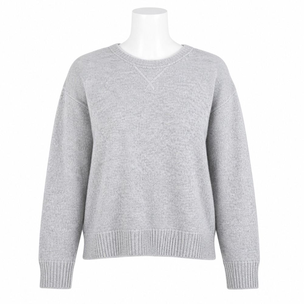 TNA Aritzia Sweater Small Grey Wool Blend Crewneck Knit Drop Shoulder‎ Neutral
